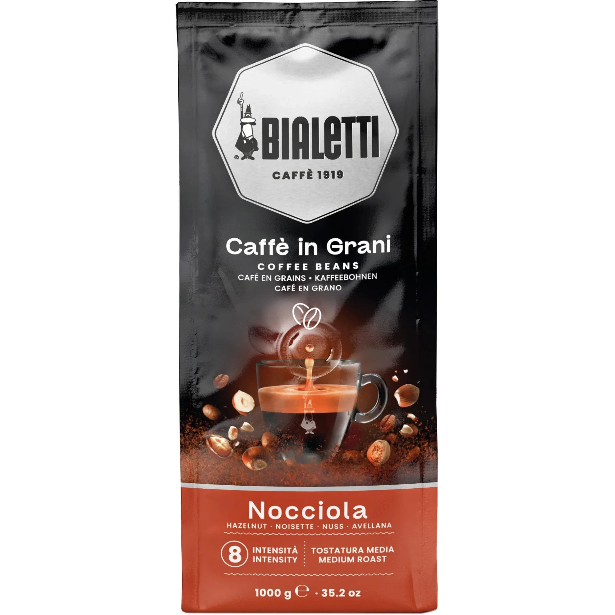 Bialetti Caffè in Grani Esperto Nocciola 1 kg – Intensità 8