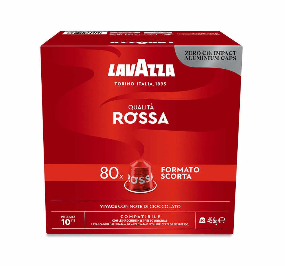 80 Capsule Lavazza Qualita Rossa - Compatibile Nespresso Alluminio