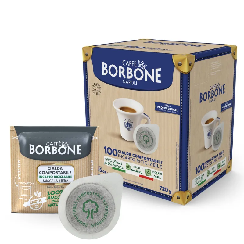 100 Cialde Compostabile Borbone Miscela Nera - ESE 44