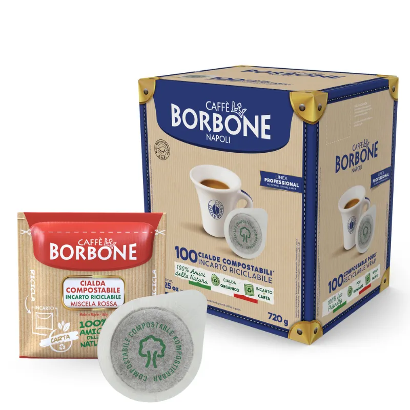 100 Cialde Compostabile Borbone Miscela Rossa - ESE 44