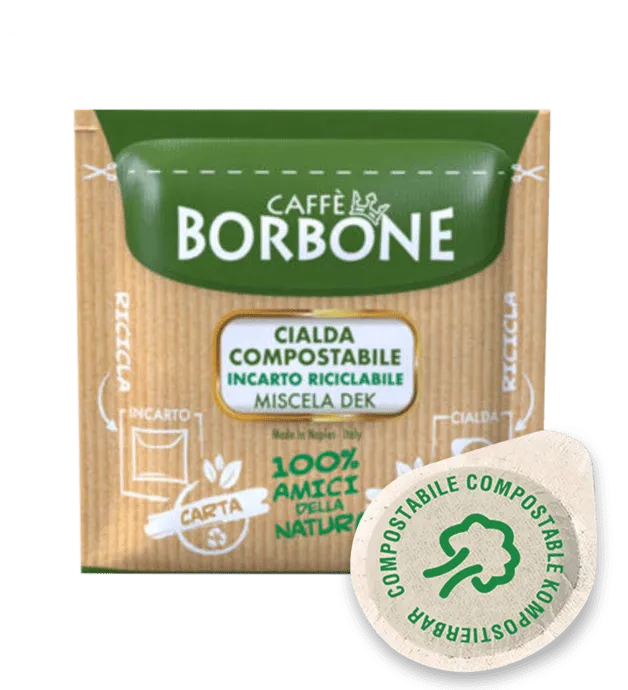 50 Cialde Compostabile Borbone Miscela Verde Dek - ESE 44